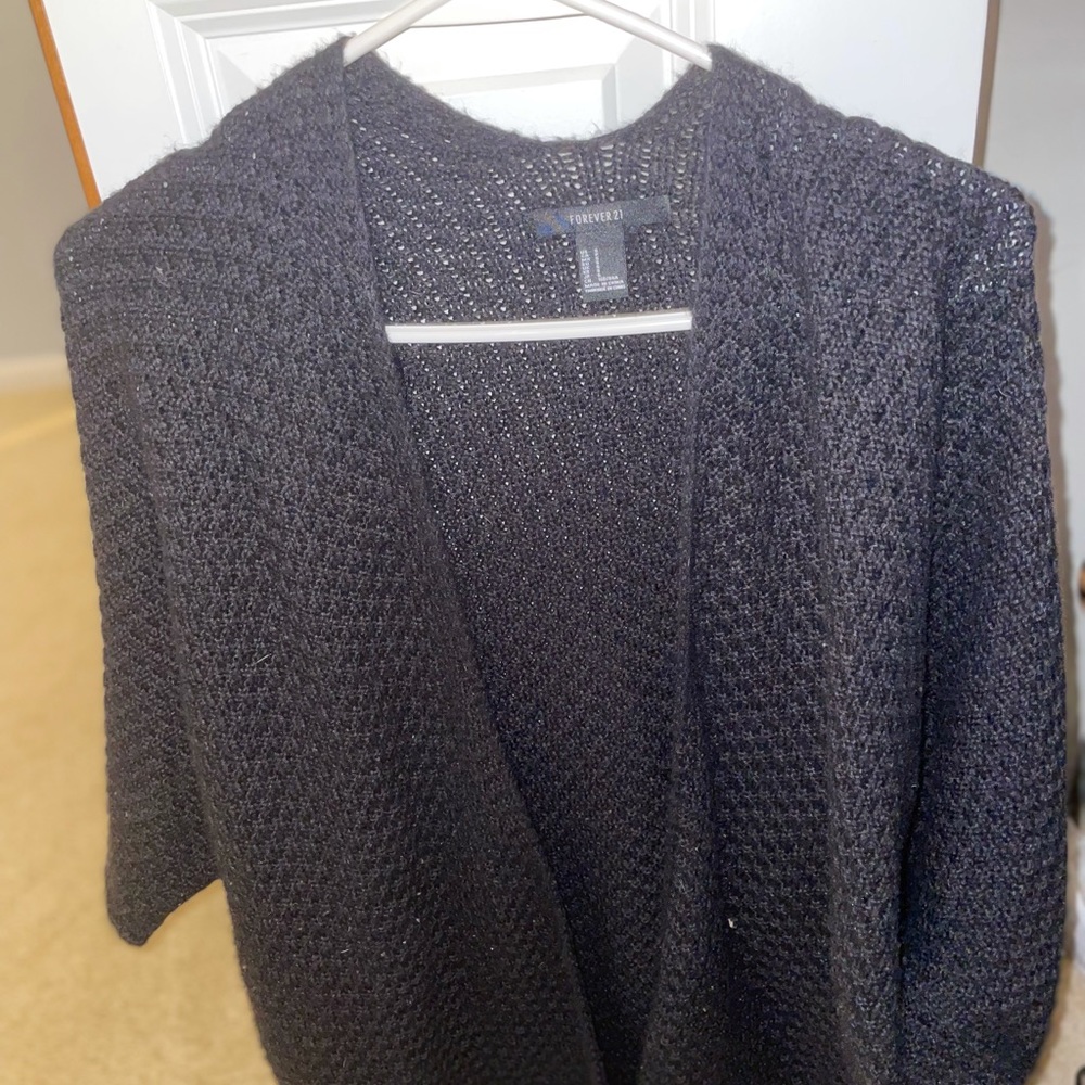 Forever21 short sleeve black cardigan